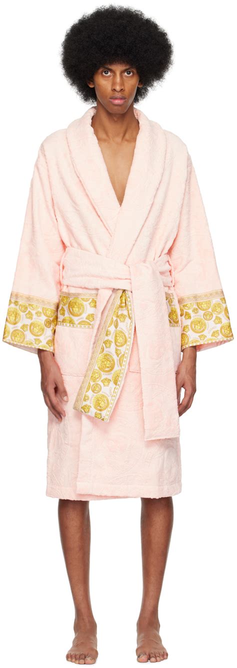 versace pink rob|pink and gold Versace robe.